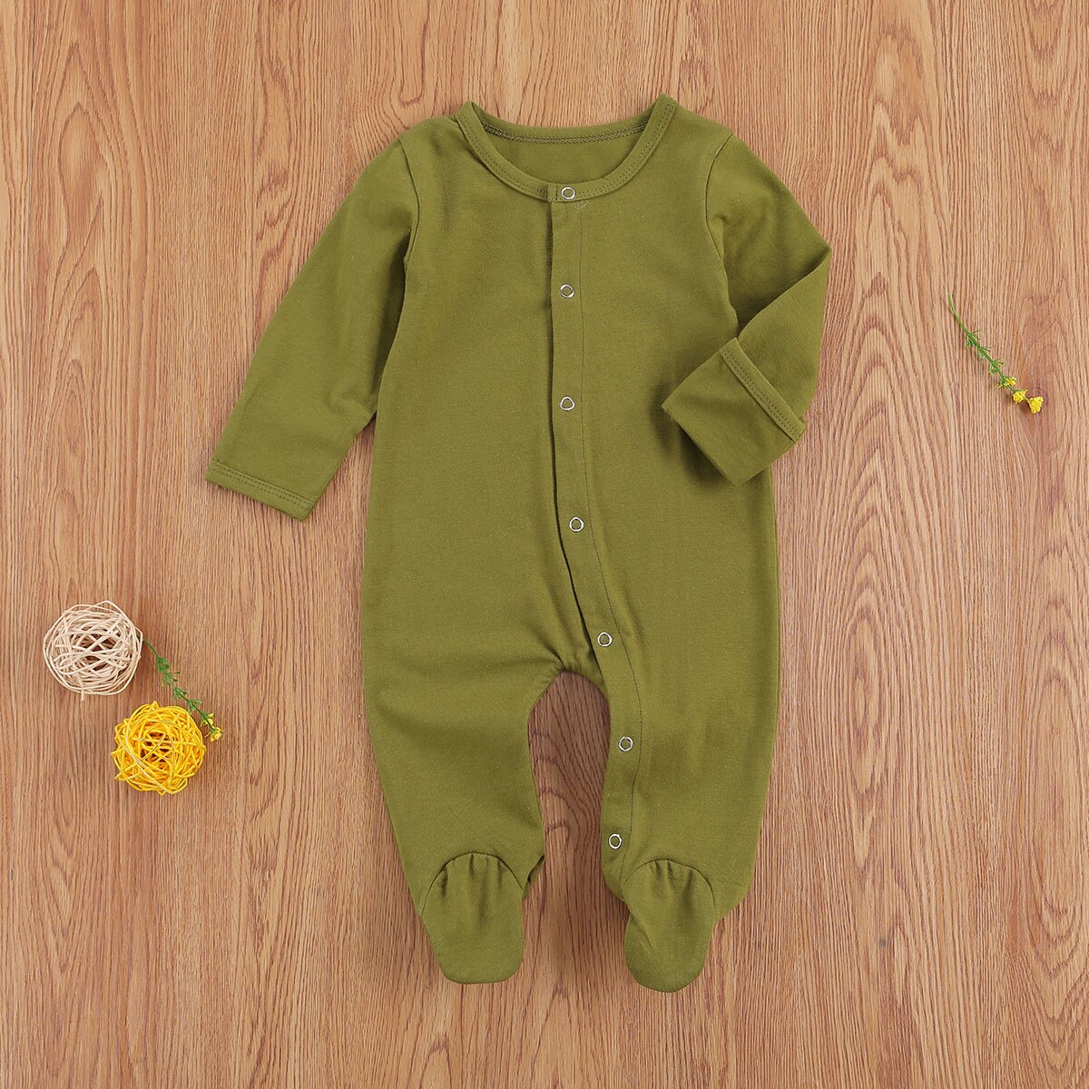 -né bébé garçon fille enveloppement pied barboteuse doux coton vêtements couleur unie à manches longues automne combinaison vêtements de nuit