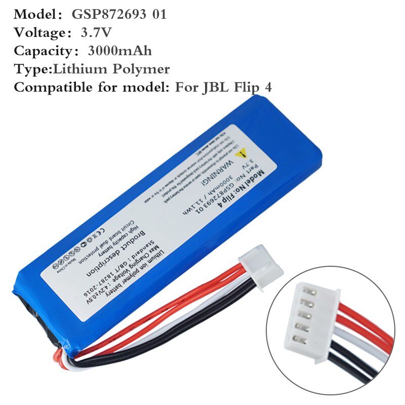 GSP872693 01 3.7V 3000Mah Batterij Voor Jbl Flip 4 /Flip 4 Speciale Editie Batterijen