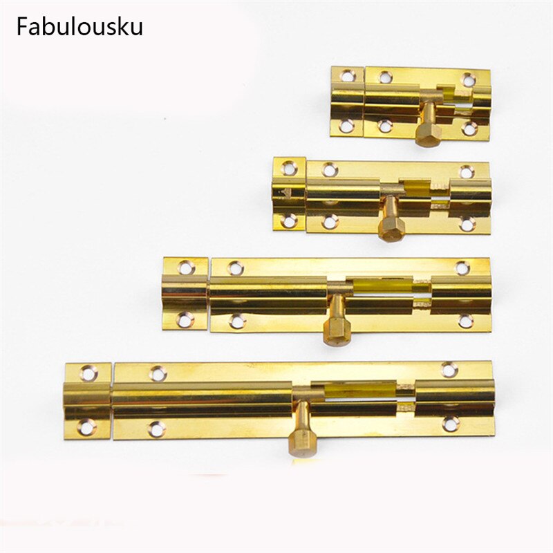 4sizes Brass Doors Slide Latch Lock Bolt Latch Barrel Home Gate Safety Hardware Screws Bathroom Latch Lock