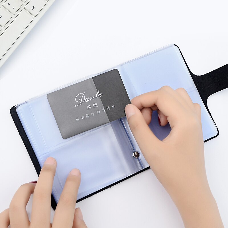 Mini PU Name Card Holder Card package Business Card Holder Card Book Leather Office School Supplies