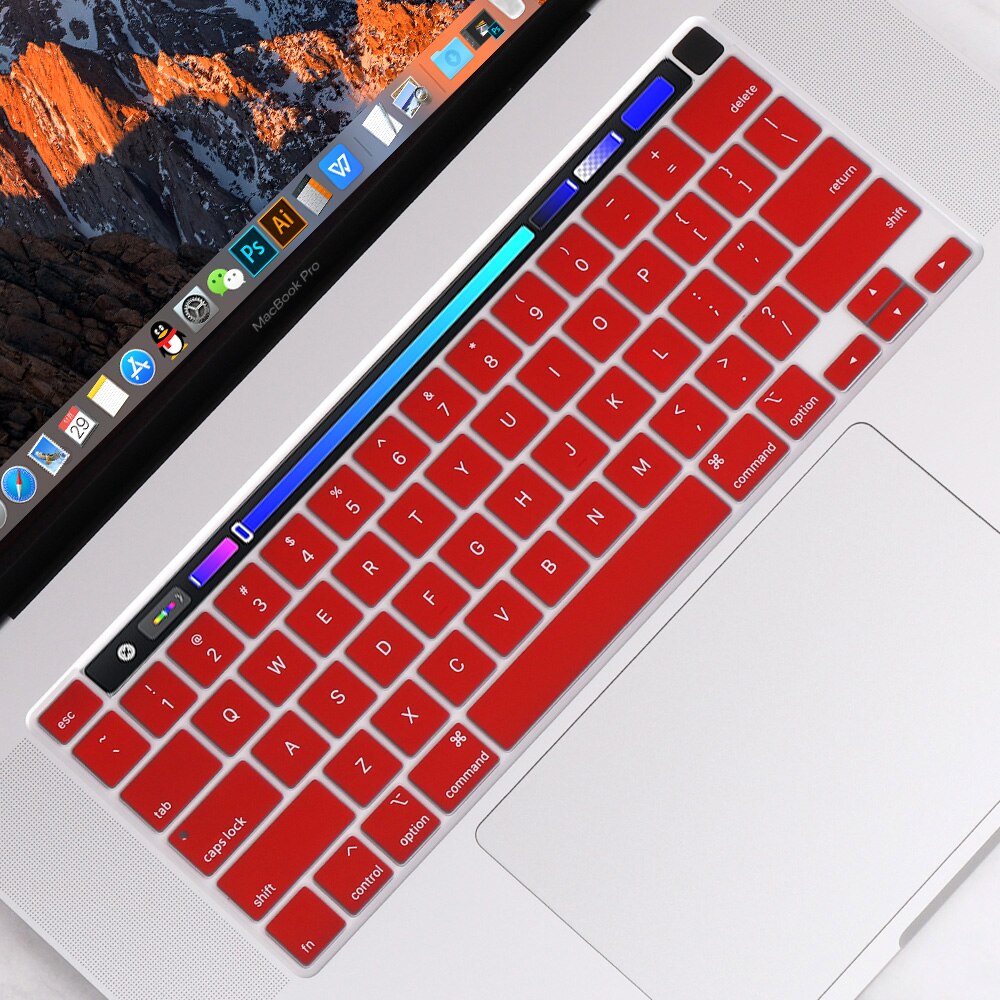 Gradient Farbe Tastatur Abdeckung für MacBook Profi 13 zoll Modell A2289 mit berühren Bar & berühren Ich würde Tastatur Haut Film Schutz: rot