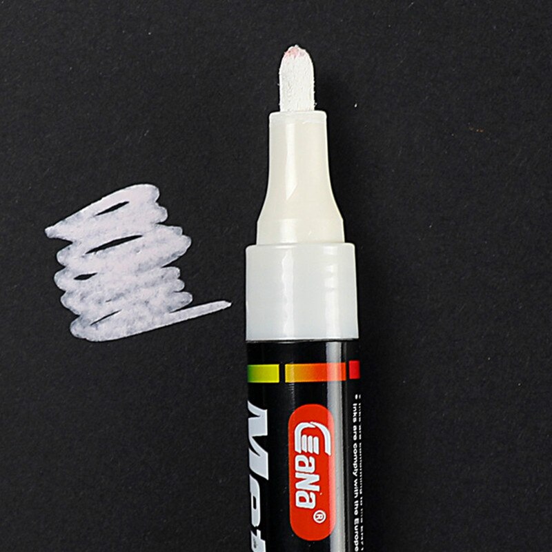 1 pcsPen Mark Pen Photo Album Scrapbook DIY 5 Colors Writing Dry Metal Pen Paint Pen Ceramic Glass Black Card 13.8CM: white