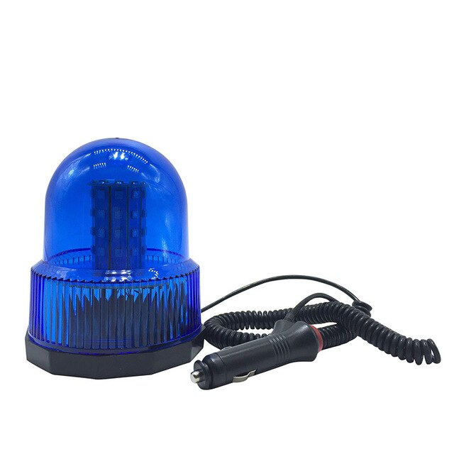 Luz de advertencia giratoria estroboscópica para vehículo de policía, lámpara de baliza de emergencia roja, amarilla y azul, 40 LED, DC12V,: Blue