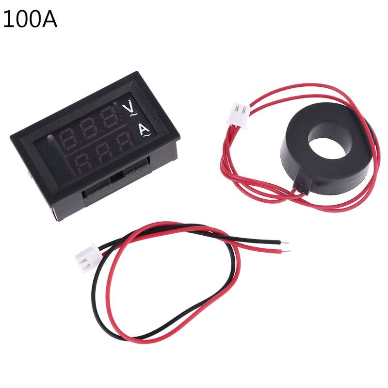 0.28\" Digital Voltmeter Ammeter AC 60-500V 10A 50A 100A Current Meter Volt Gauge