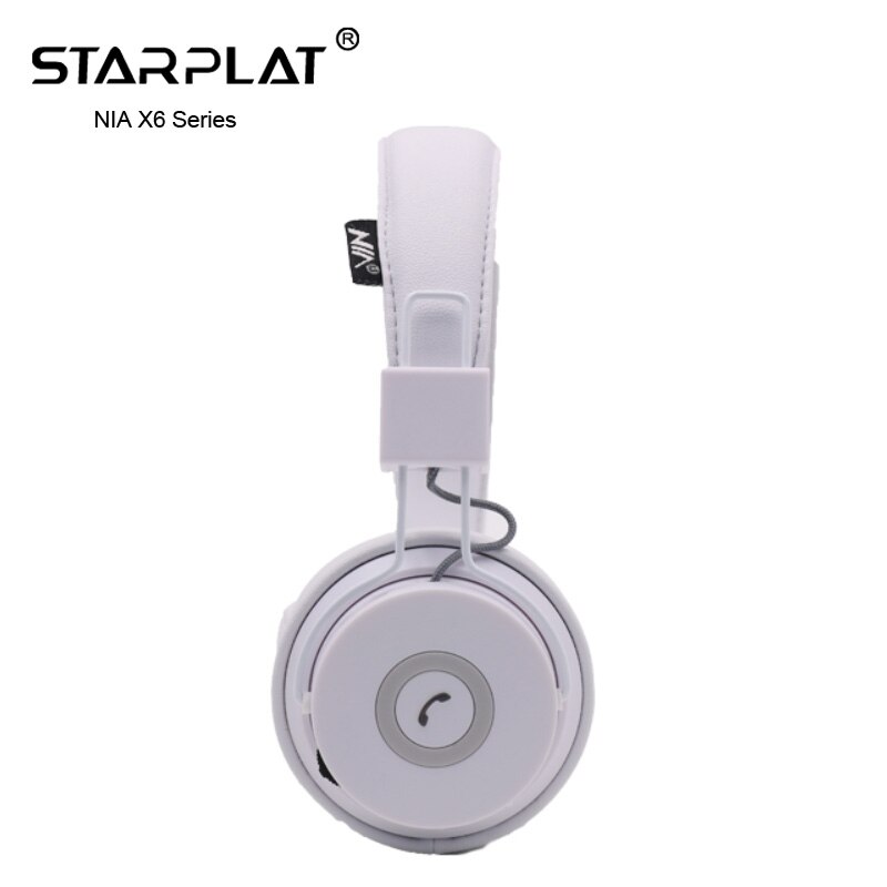 NIA X6 Wireless Bluetooth Headphones with Mic Stereo Bluetooth Headset Support TF Card FM Radio Sport Earphone: white