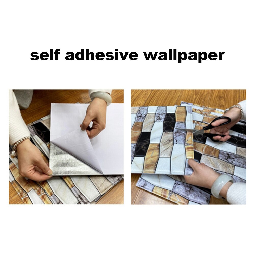 12''×12'' Peel and Stick Wallpaper Self Adhesive Removable Contact Paper On Kitchen Bathroom 3D Wall Sticker Wallpaper Tiles