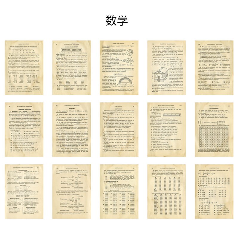 30pcs Junk Journal Retro Backing Material Decorative Paper Large Size Old English Book Page Series Background Paper: 7