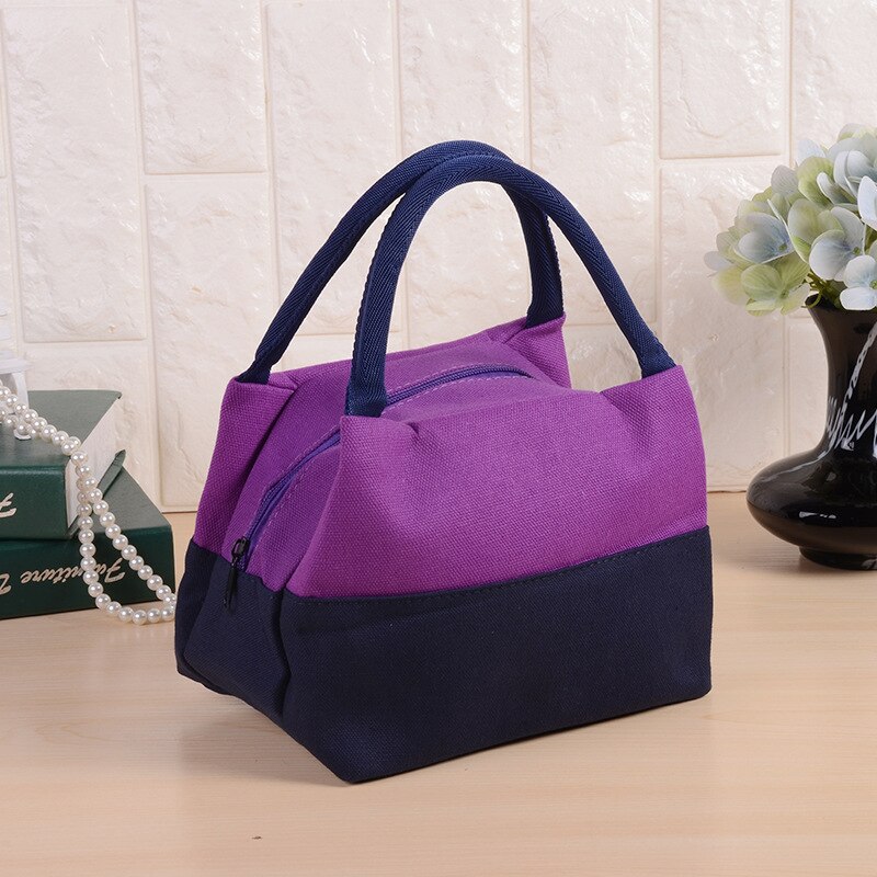 Casual Women's Bag Canvas Handtas Leuke Bento Box Tas Contrast Kleur Lunchbox Tas Stijl Luiertas