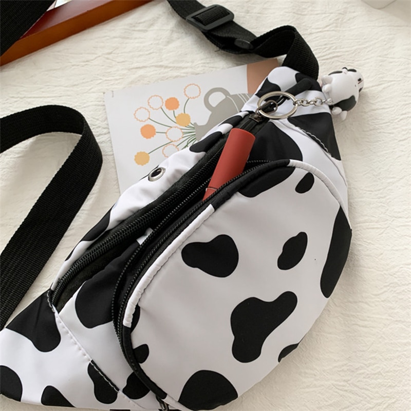 Vrouwen Melk Koe Print Heuptas Fanny Pack Pouch Sport Riem Hip Borst Crossbody Shoulder Purse Brand bum Zakken