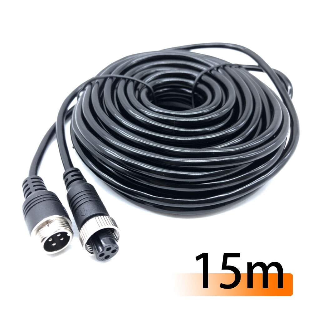 16FT 5M 5pcs Car Video Extension Cable 4-Pin Aviation Connector car camera Video For Camera DVR: 15m