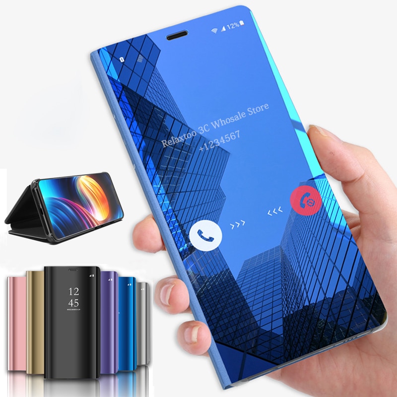 Mirror Phone Case For xaiomi redmi note 8t Smart view Flip Stand cover on xiomi redmi note 8 pro case redmi 8a 8 T note8t coque