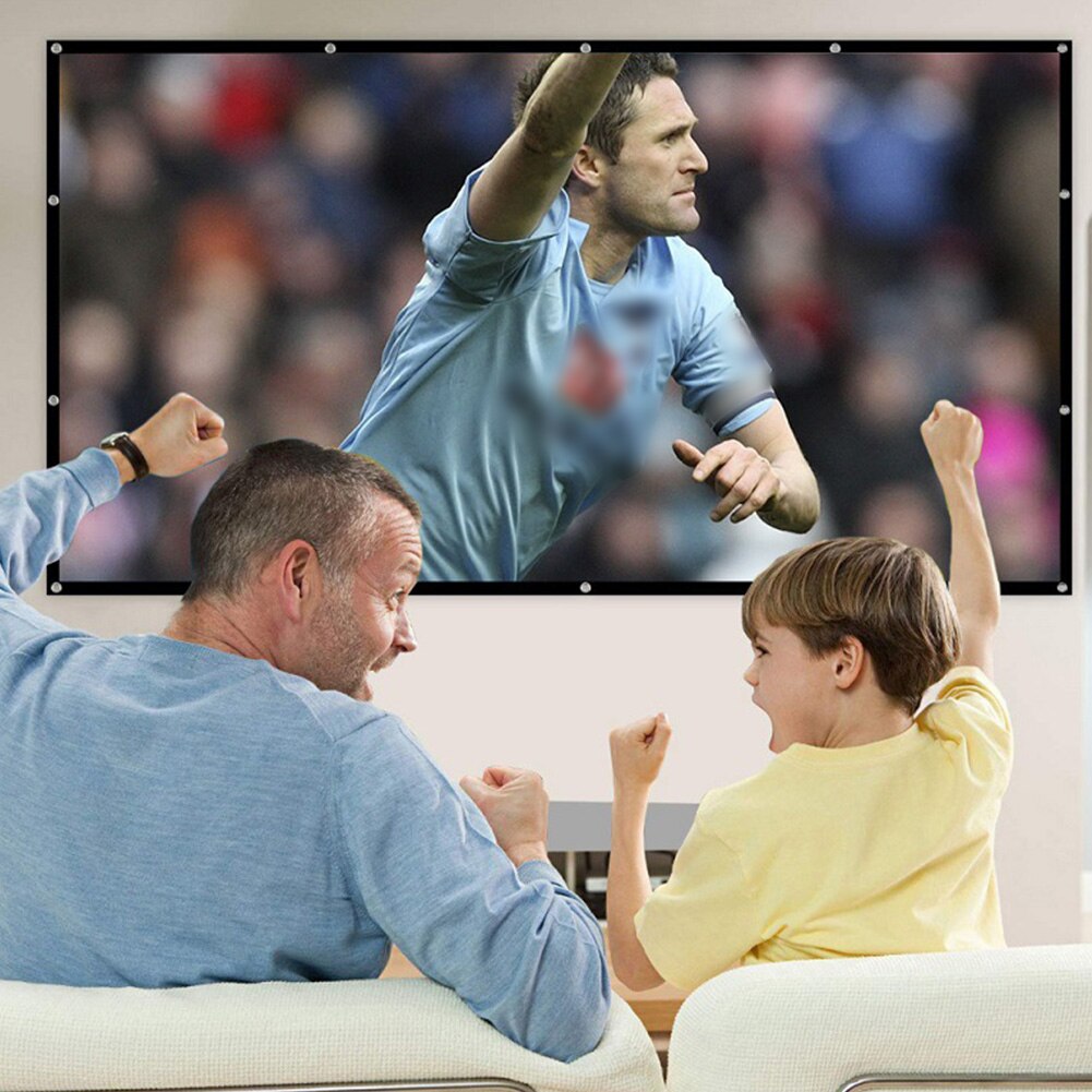 16:9 Projection Screen for Projector No Crease Home Theater HD 4K Clear Portable Foldable Easy Install White