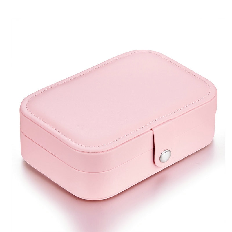 Caja de almacenamiento de joyería de cuero PU multifunción bamoer Pink, caja de almacenamiento de anillo, estuche de exposición para señora, caja de almacenamiento, sólo BZ0065