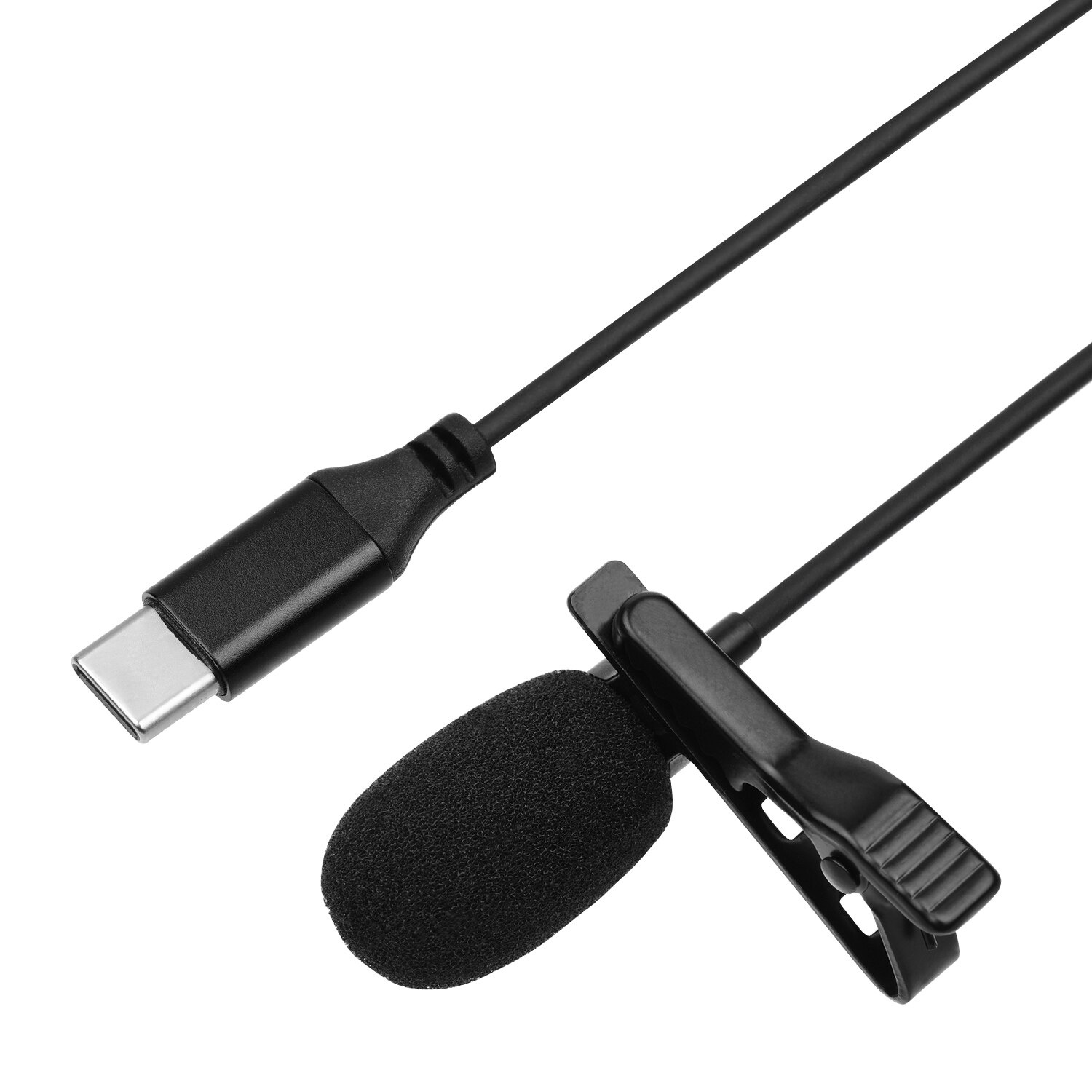 Omni-directional MIC Video Condenser Lavalier mini Microphone with Foam Windshield 3m Cable Compatible with Type-C Smartphone