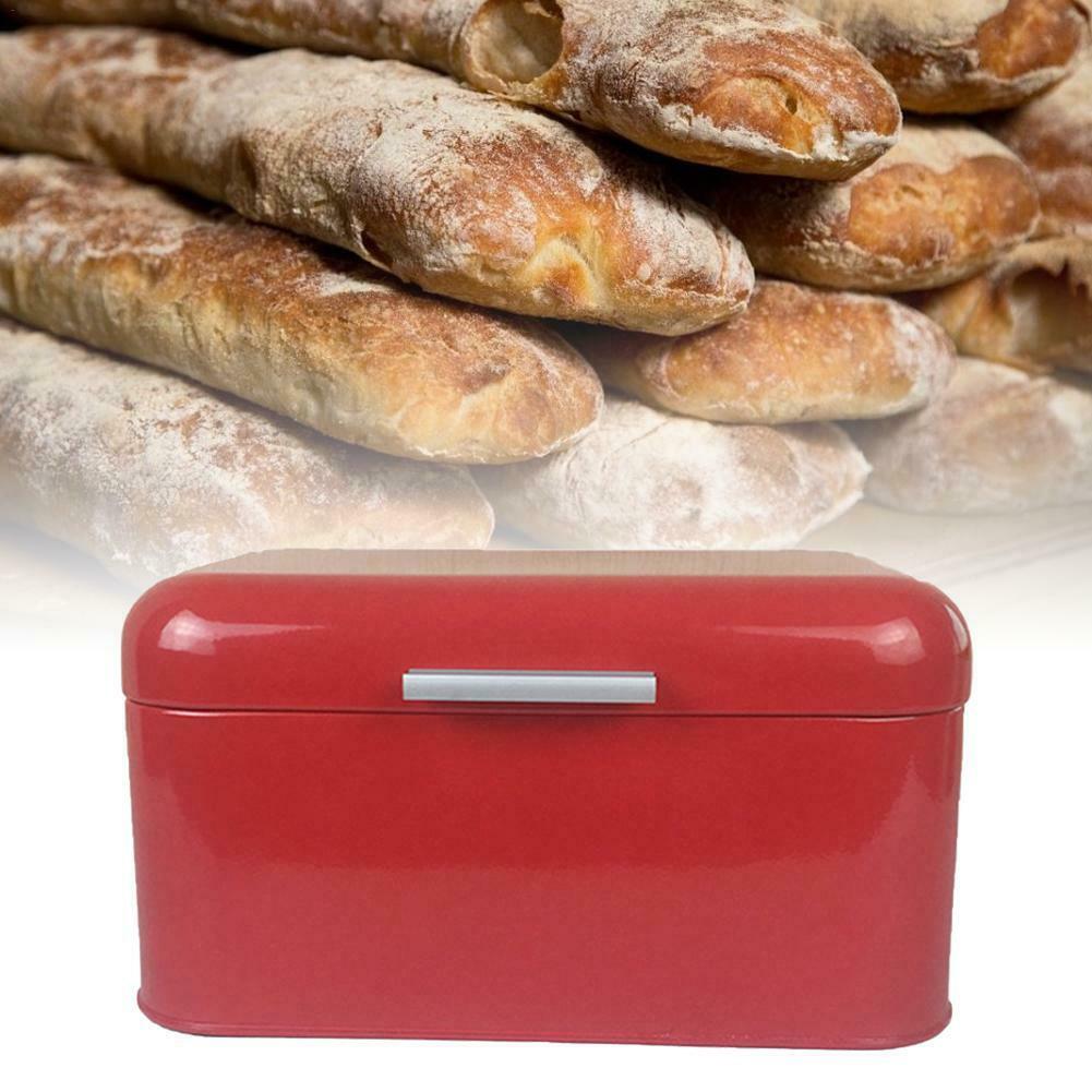 Metal Bread Box Storage Case European Style Retro Kitchen Container Solid Color DAG-ship