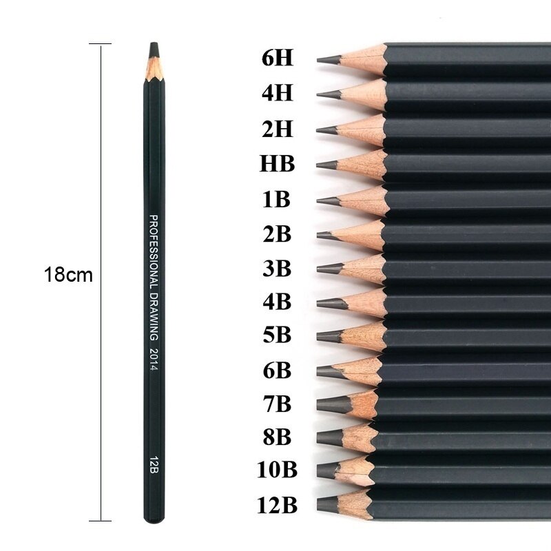 14 Pcs/set Sketch Drawing Pencil Set Painting Pencils Stationery Supplies