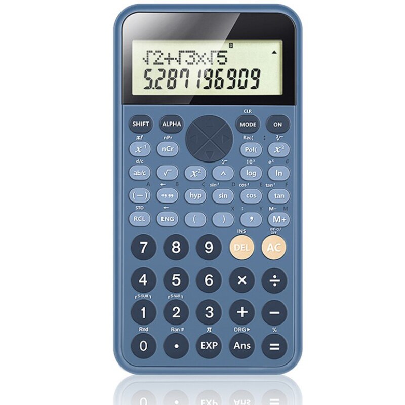 Science Function Big Large Screen Calculator 240 Functions Power Fraction Hyperbolic for Students: Blue