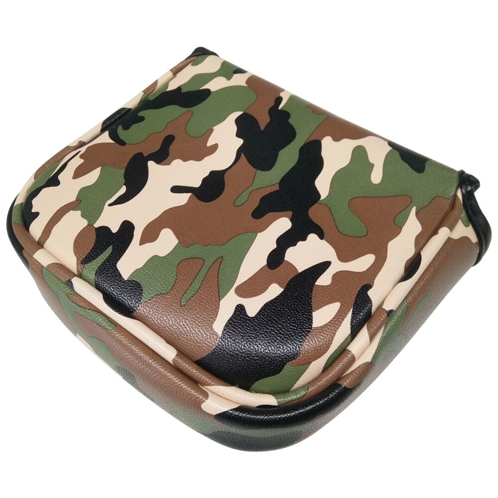 Putter Cover Camouflage Lederen PU Magnetische Sluiting Grote Vierkante Mallet Headcover voor Putter: A