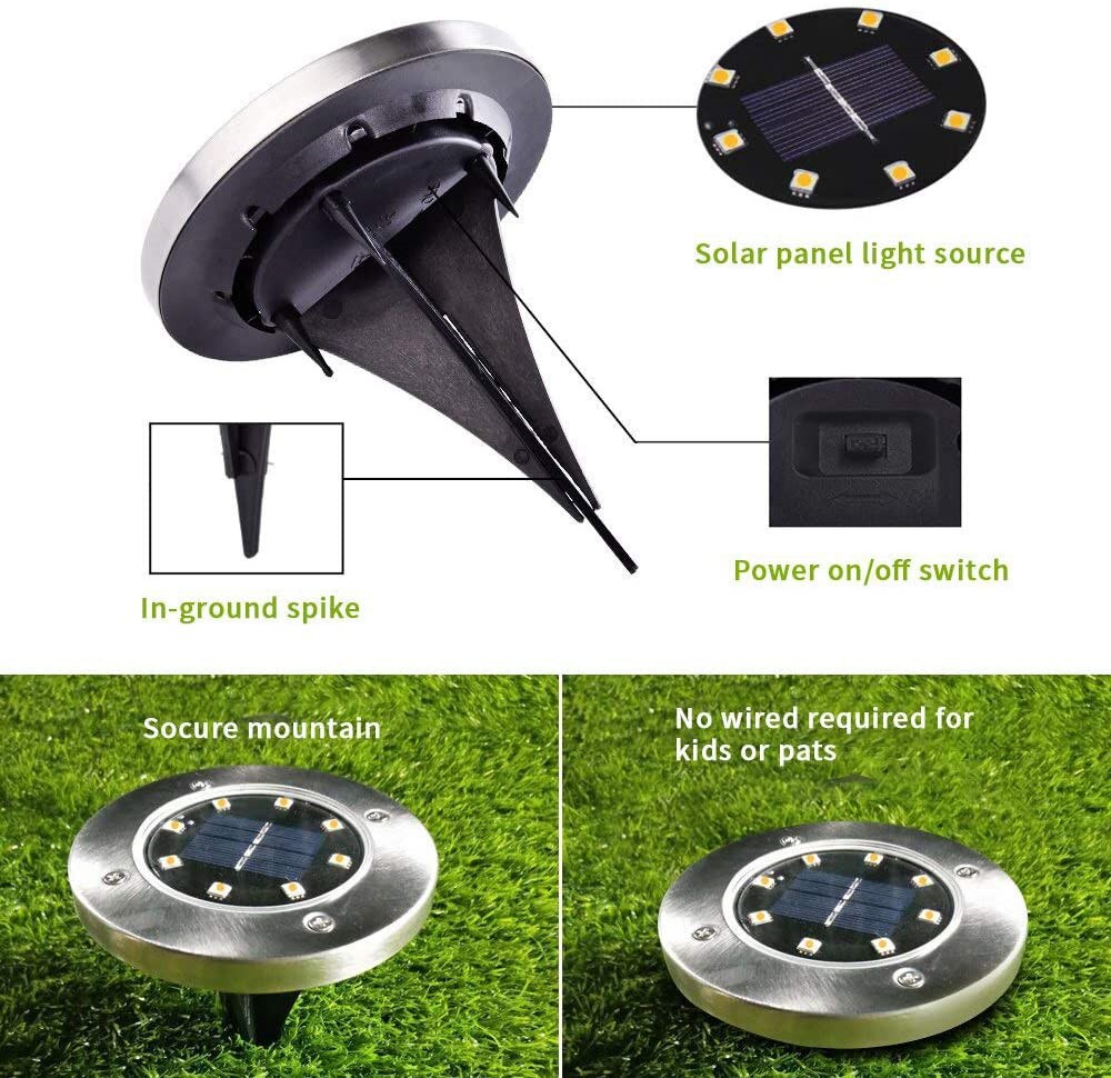 1Pcs Solar Tuinverlichting Outdoor 12LED 8LED Waterdichte Tuin Pathway Deck Led Verlichting Lamp Voor Thuis Yard Oprit Gazon road