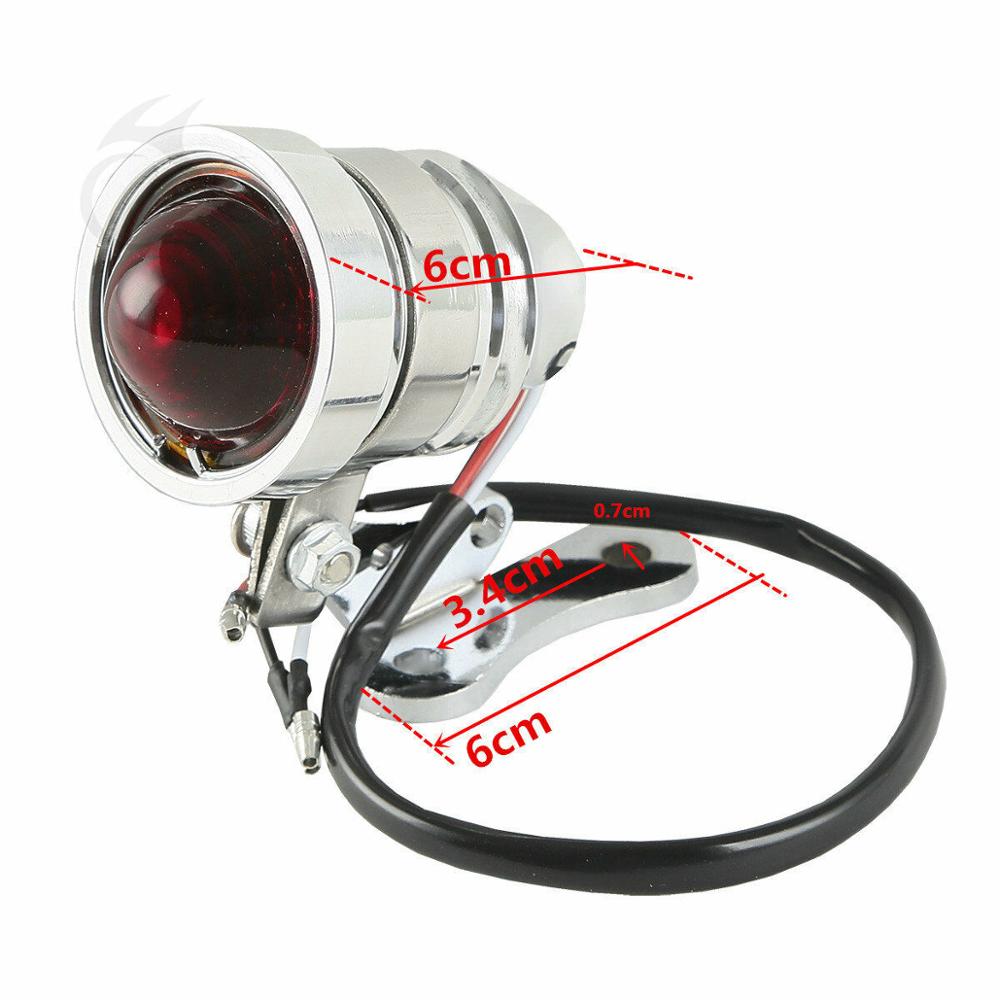 Motorcycle Bullet LED Tail Light For Harley Bobber Chopper Café Racer