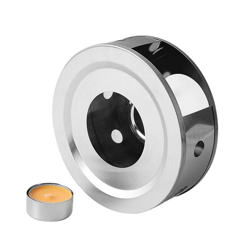 Calentador de té de acero inoxidable soporte para velas calentador de tetera para alimentos (con cera): Default Title