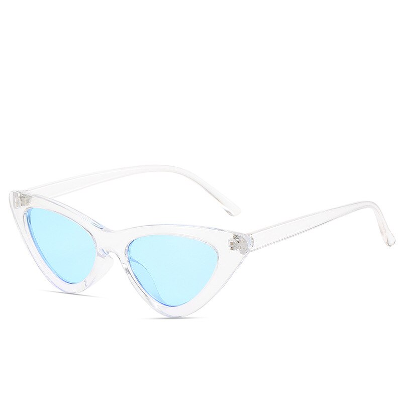 Cat eye solglasögon dam vintage små solglasögon  uv400 svarta nyanser retro cateye lunette de soleil femme oculos: Klarblå