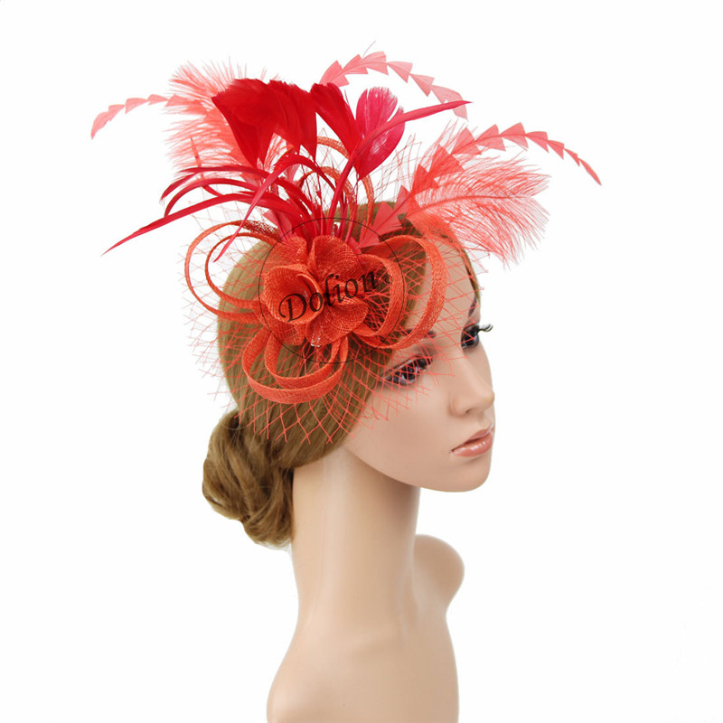 Women Chic Fascinator Hat Cocktail Wedding Party Church Headpiece Headwear Hair Clip Accessories