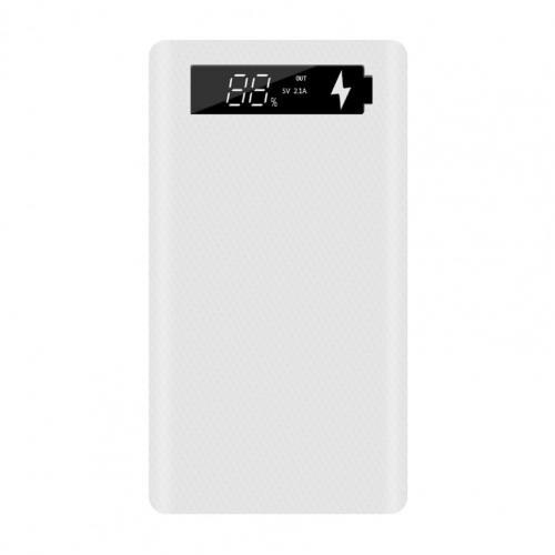 Selbstbau-powerbank-gehäuse ohne schweißen, 6 stück , 18650 akkus, typ-c-/micro-usb-anschluss, lcd-bildschirm, powerbank-gehäuse  (m6): Weiß