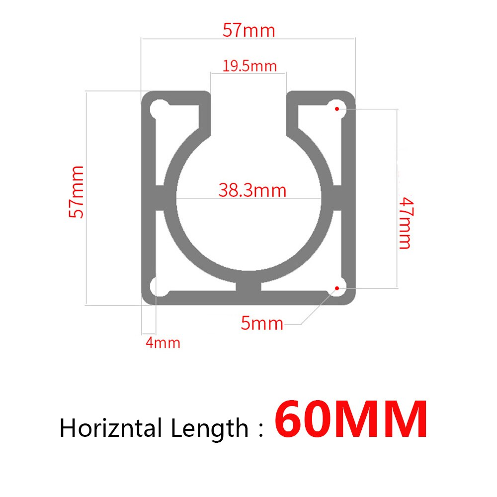 Soporte de Motor CNC NEMA 23 paso a paso, soporte de perfil de aluminio, montaje para Motor paso a paso 57, 1 unidad: 57x60mm