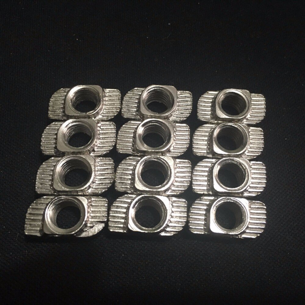 100pcs/lot M4 Hammer Nut Aluminum Connector T Fastener Sliding Nut Nickel Plated Carbon Steel for Aluminum Profile