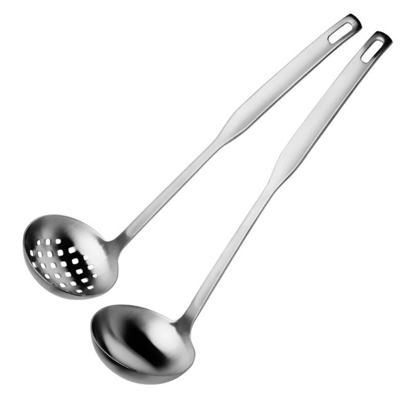 1 psc Slotted Spoon and Soup Ladle Set Thickening Long Handle Cooking Utensils Kitchen Cooking Tools Accessories