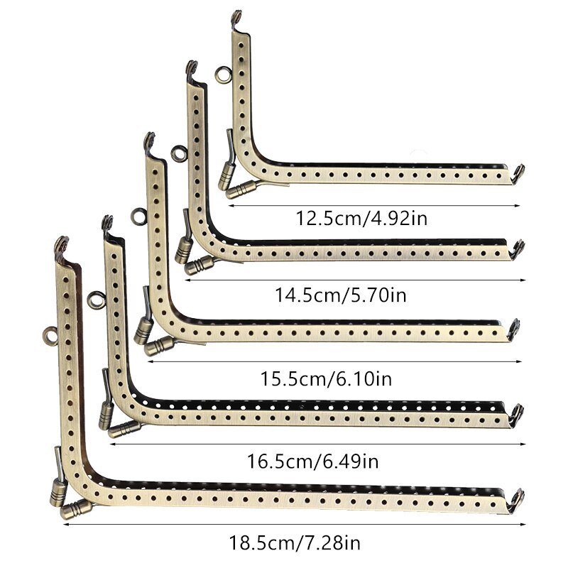 Nonvor 1 sztuk l-kształt metalowy pocałunek blokada zapięcia torebka rama portfel w stylu torebki uchwyt robić torby DIY akcesoria kaletnicze części 5 rozmiary