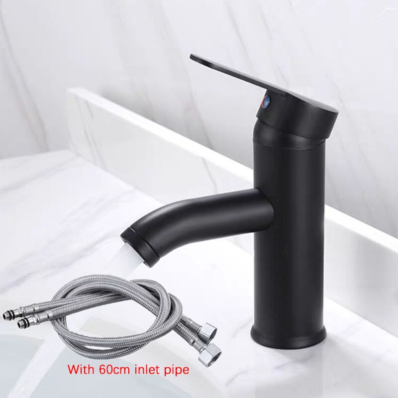 Ibergrif M11203 Wastafelarmatuur, eengreepsmengkraan voor wastafel, roestvrij staal, chroom