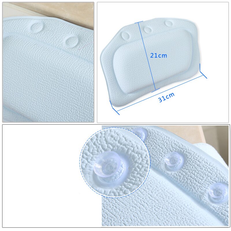 Cushioned Head Neck Spa Rest Bathtub Bath Relaxing Pillow Pillow