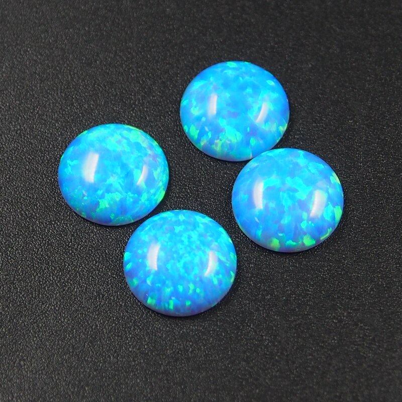 Creato opale perline OP06 blu fuoco 3mm Flatback Cabochon pietra