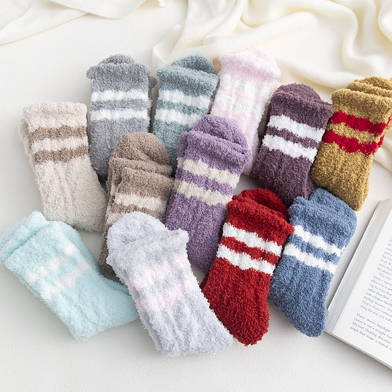 One Pair Arrivals Twist Coral Fleece Socks Female Kawaii Tube socks Autumn Winter Cute Warm Fluffy Sleeping Floor Socks