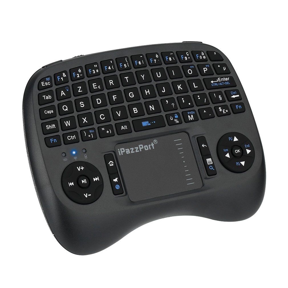 2.4GHz Mini clavier QWERTY sans fil avec rétro-éclairage pour bureau/ordinateur portable double souris USB récepteur Plug and Play 4 langues