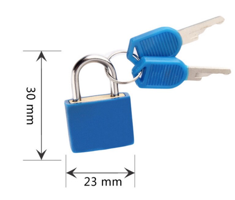 Small Mini Strong Steel Padlock Travel Suitcase Diary Lock Luggage Anti-Theft Security Padlocks 2 Keys Блокировка: dark blue
