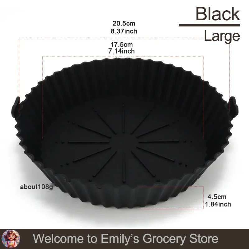 1 Stuks Lucht Friteuse Bakplaat Siliconen Herbruikbare Bakmand Grill Pan Food-grade Non-stick Cakevorm keuken Oven Pot Accessoires: Grey