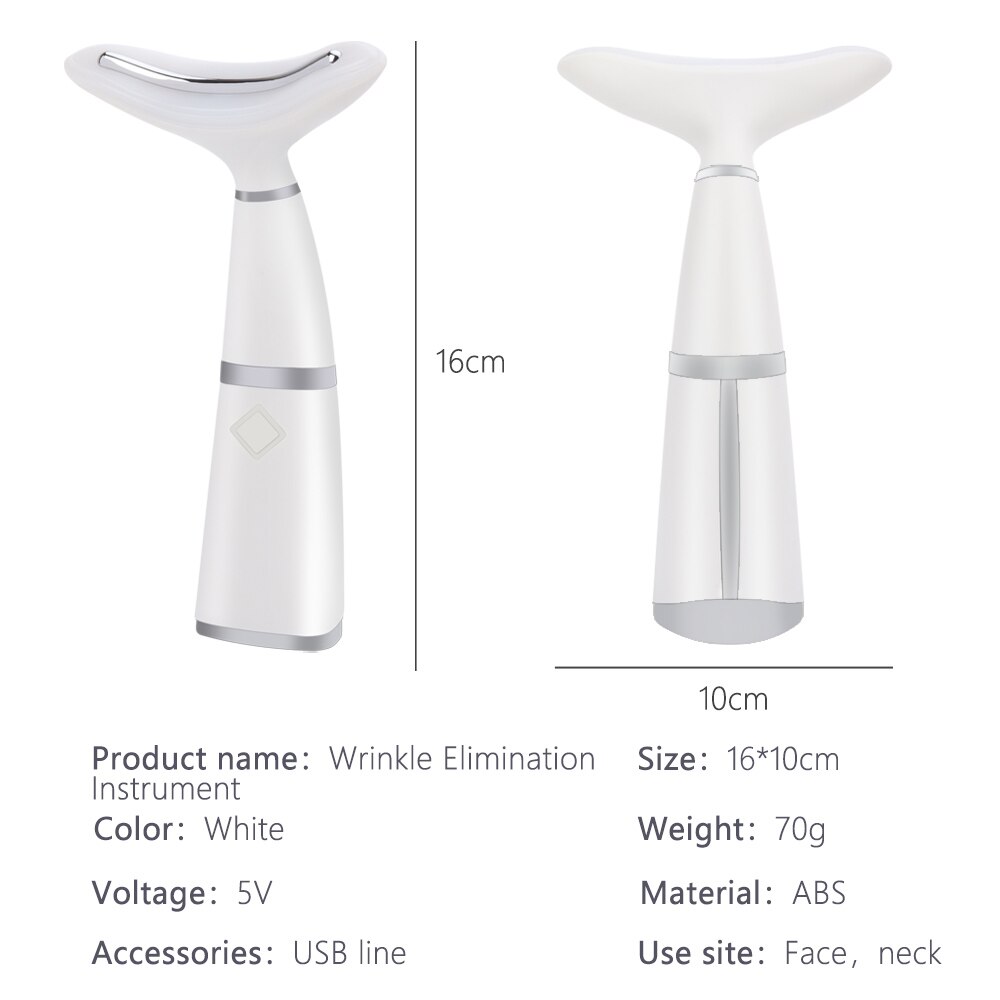 3 Kleuren Led Neck Anti Rimpel Facial Lifting Schoonheid Apparaat Micro Huidige Iontoforese Verminder Dubbele Kin Rimpel Beauty Tools