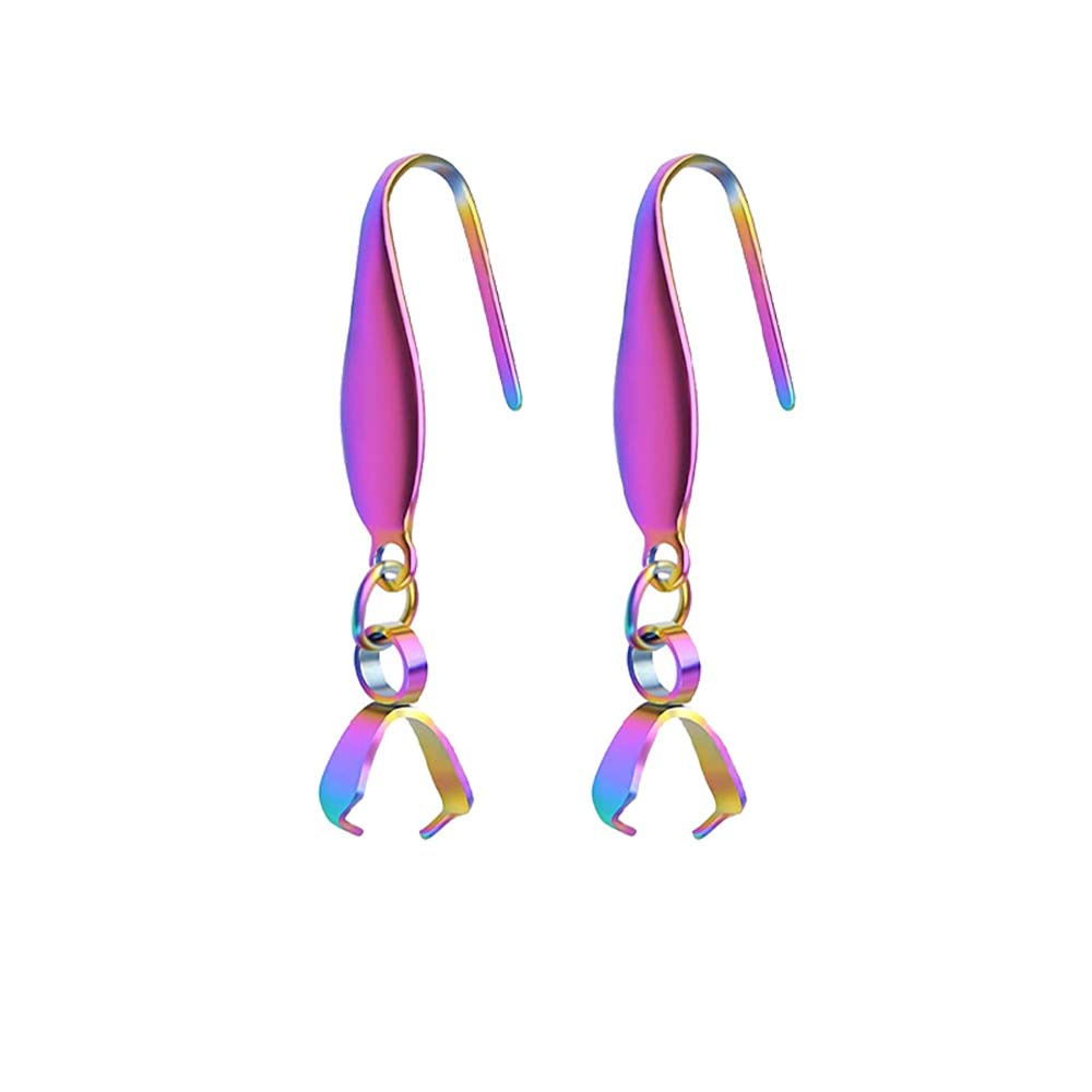 10/20pcs Stainless Steel French Earring Wires Fish Hook Pendant Clasp for DIY Jewelry Craft Making Supplies Accessories Handmade: S / Pink