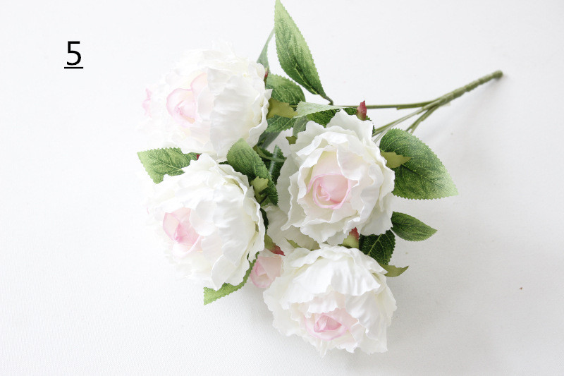 Kunstmatige Boeket Peony Rose Zijde Bruid Boeket Decor Bruiloft Slaapkamer Thuis Bloem Muur Materialen Valentijnsdag: 5