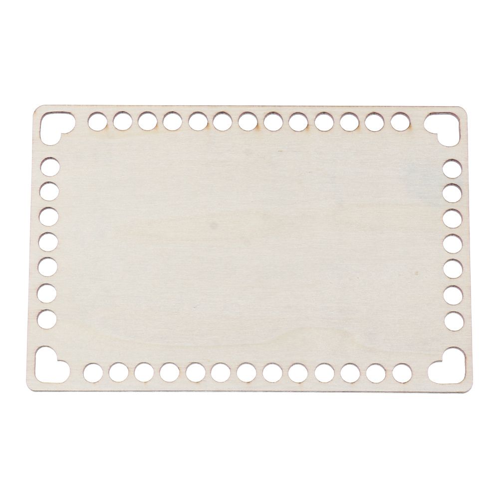 2Pcs/set Natural Wooden Basket Bottom Crochet Basket Bottom Embroidery Floss Organizer Hollow Crochet Basket Base DIY Craft: Rectangle 01