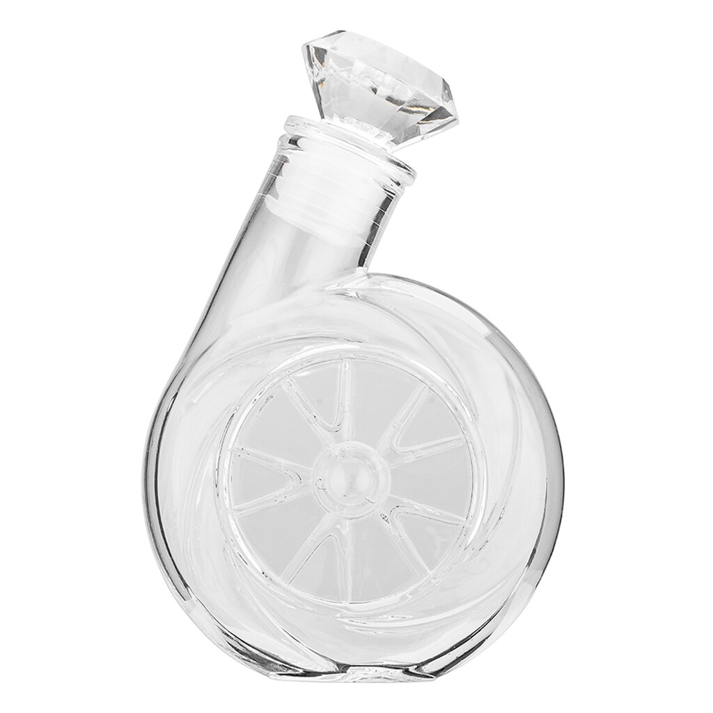 Retro Blower Shaped 17 oz Glass Decanter Whiskey Decanter with Airtight Geometric Stopper for Wine Bourbon Juice Mouthwash
