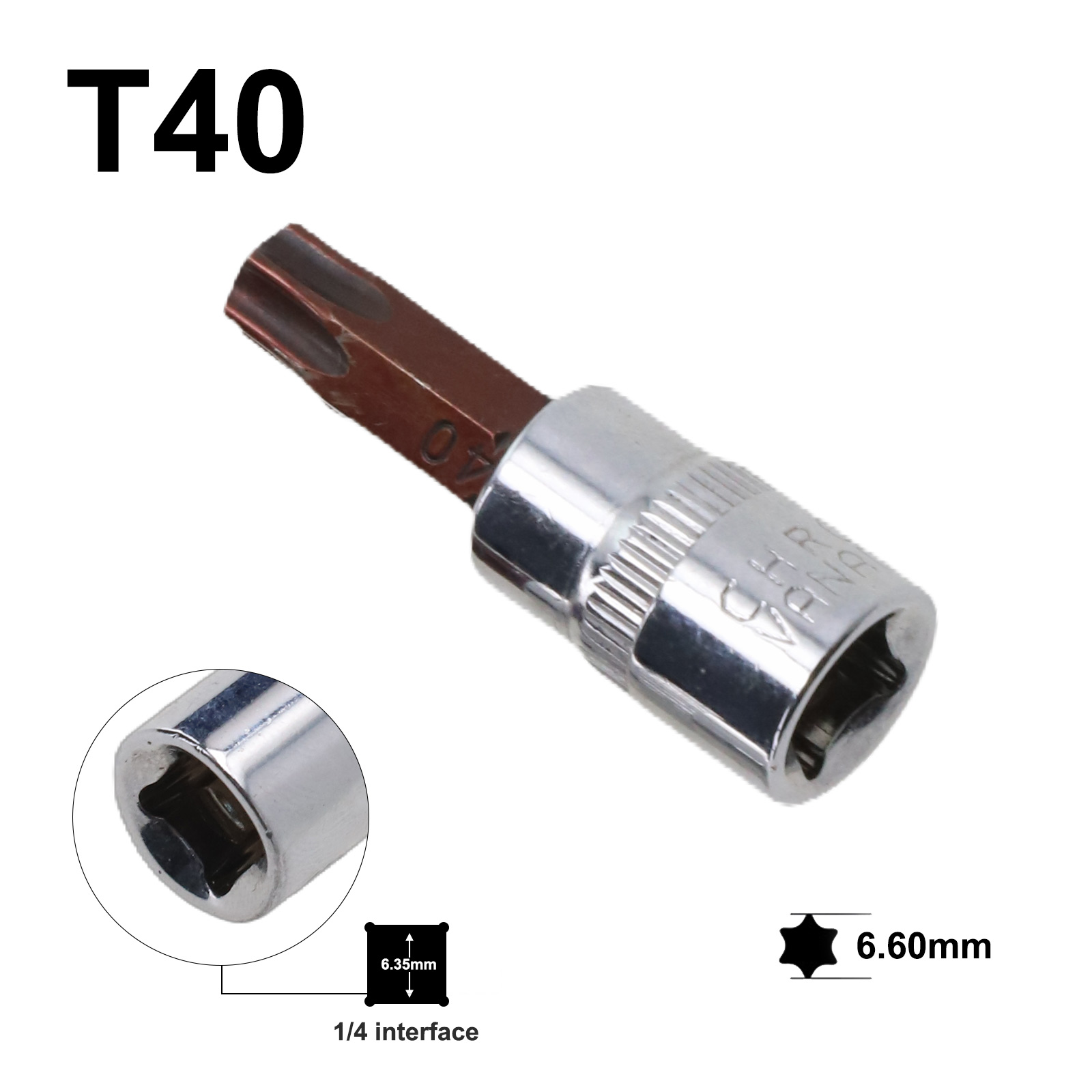 5 Stuks Torx Schroevendraaier Bits 1/4 Inch Drive Socket Head Gereedschap T15 T20 T25 T30 T40 Dopsleutel Adapter handgereedschap