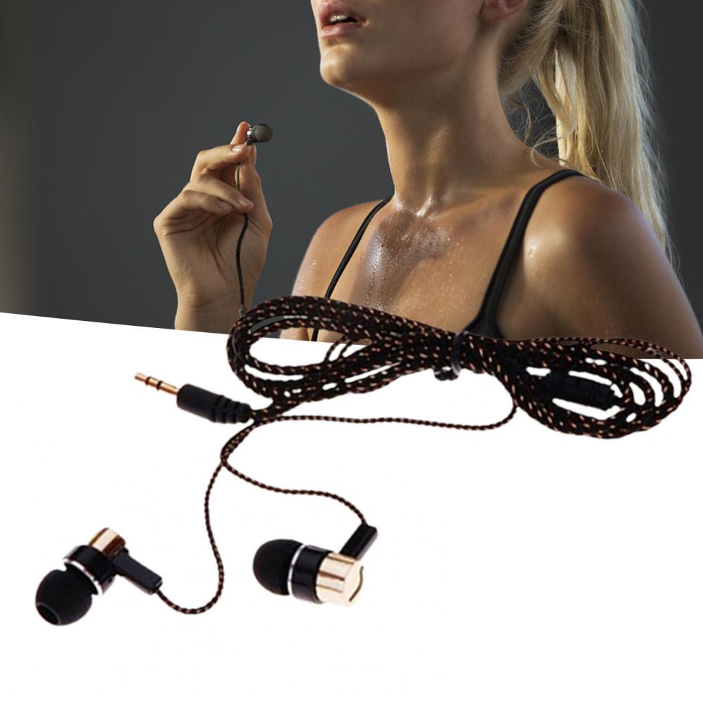 3.5Mm MP3 Mobiele Telefoon Computer In-Ear Stereo Headset Ruisonderdrukking Gevlochten Bedrading Headset