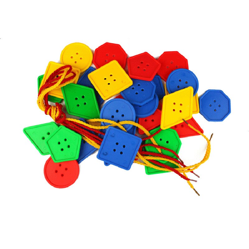 Montssori-cuentas con botones digitales geométricos para bebés, juguetes educativos, 70 Uds.: Default Title