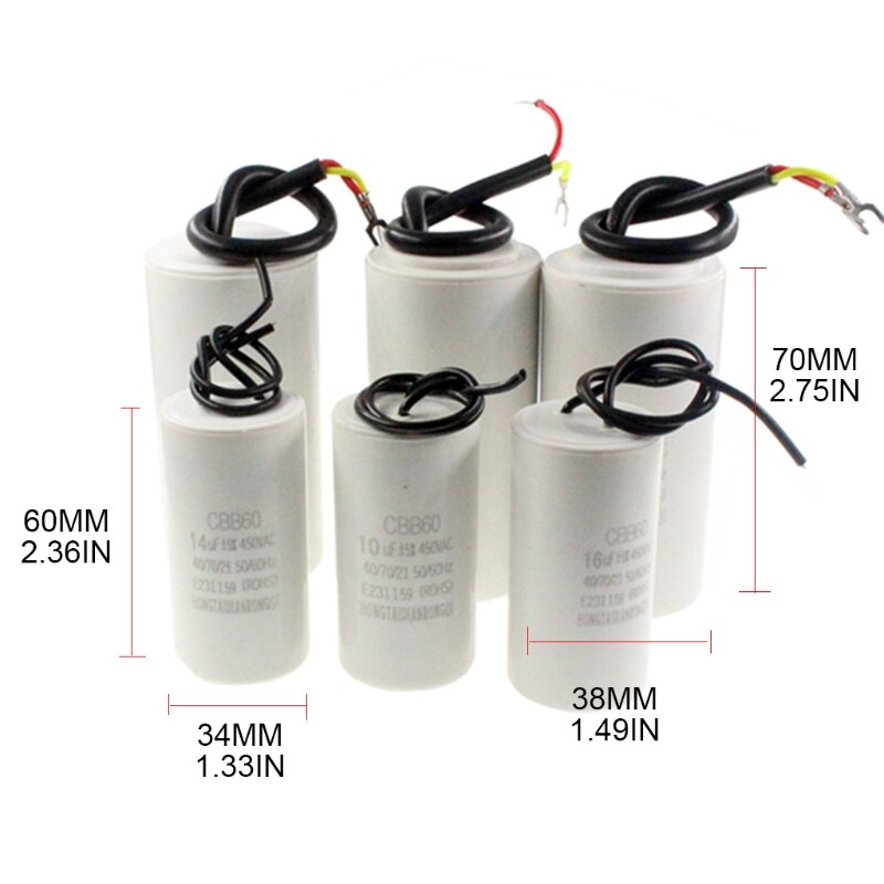 CBB60 Cylinder Shaped Run Capacitor for Motor Cool/Heat Pump Washing Machine