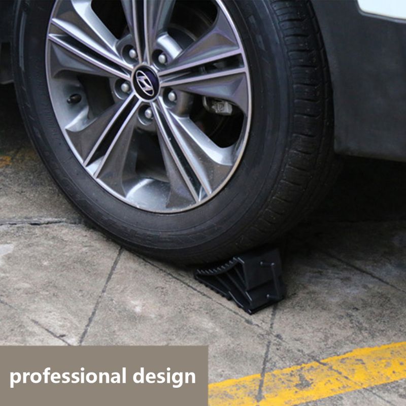 2 stuks Antislip Voertuig Auto Vrachtwagen Wiel Band Chock Stop Blok Zwart