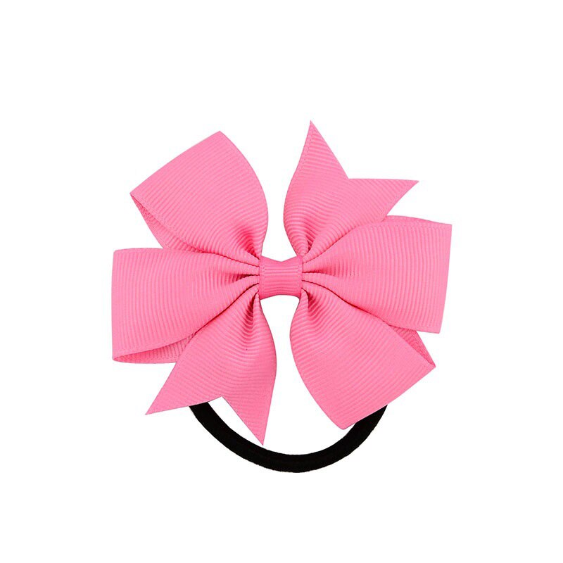Godisfärg flicka rosett-knut grosgrain band hårring kvinnlig gummiband elastiska hårband rosetter flickans huvudbonad: Stil -4